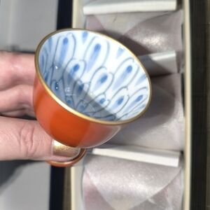 Arita ware Japanese Porcelain Sake Cup Set of 5 Hand Painted In Japan